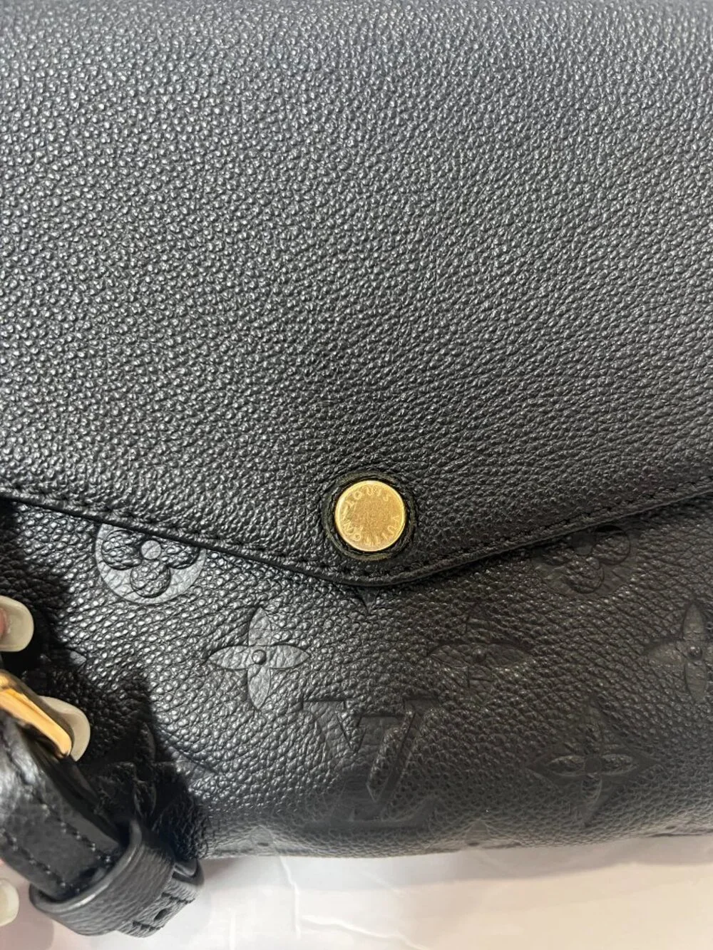 $1440 Louis Vuitton Black Embossed Empreinte Twice Leather Crossbody Bag - Picture 2 of 12